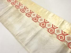 アンティーク 縞に花亀甲模様織出し袋帯(材料)